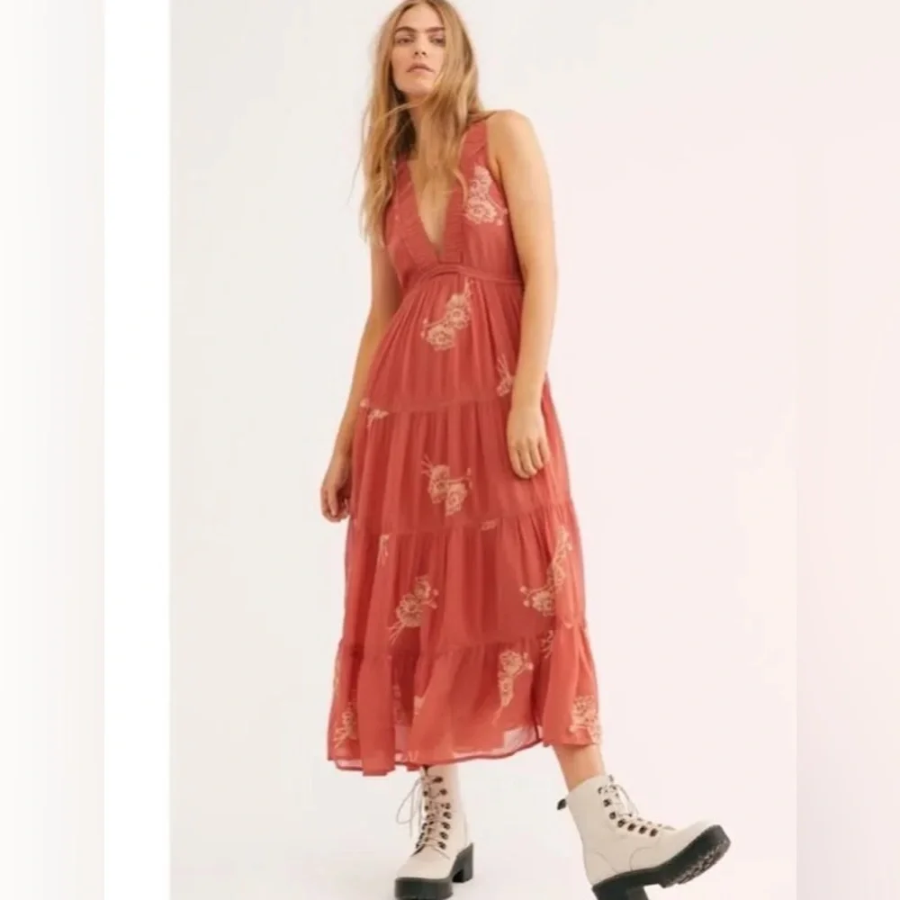NWOT Free People Run Away With Me Maxi Dress Z412